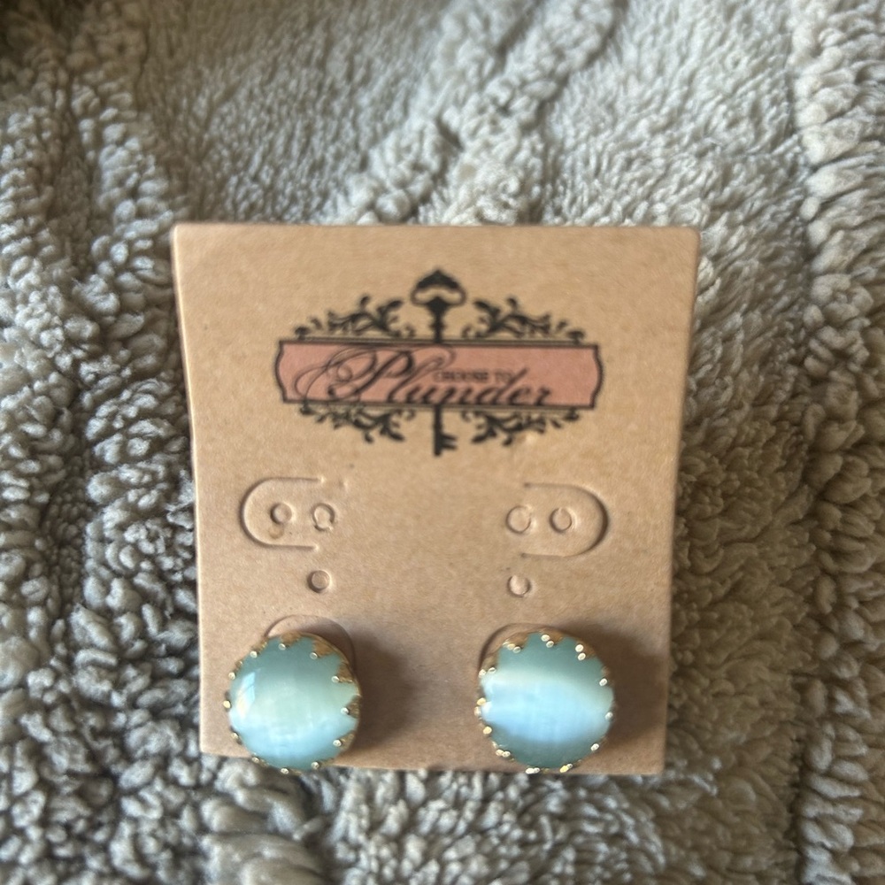 Plunder Gold and Mint Earrings